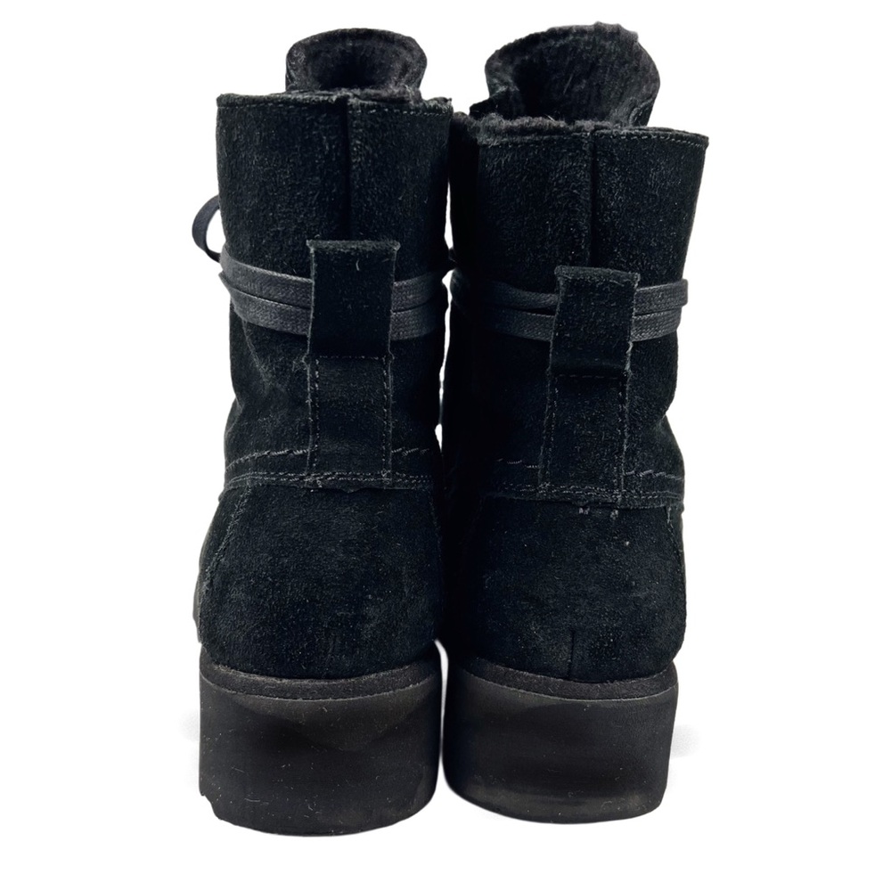 BearPaw Womens Black Suede Lace Up Boots Size 9 - Picture 4 of 6